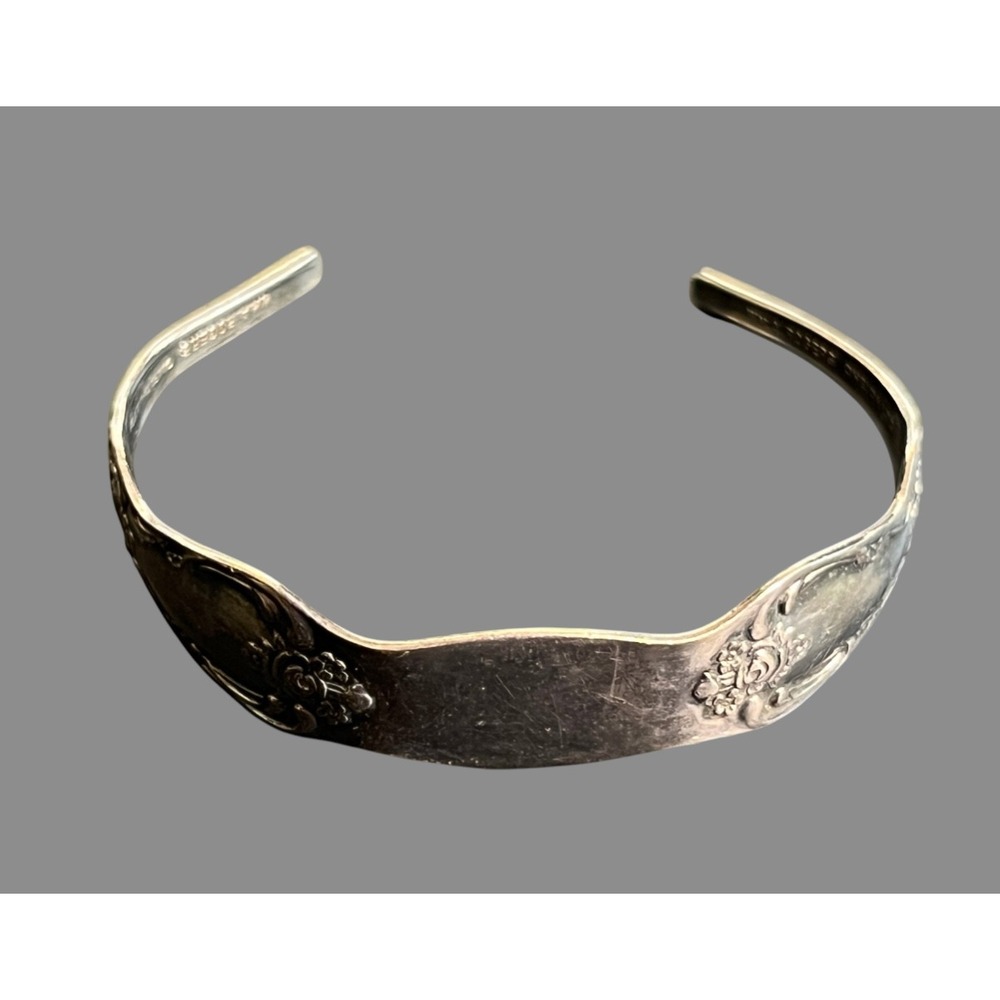 WM ROGERS ONEIDA Vanessa-Francesca Silver Plate Cuff Bracelet Fork/Spoon Floral